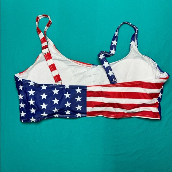 Zando High Waisted Bikini Set Size XL USA Flag Patriotic Two Piece NWOT - Picture 4 of 9